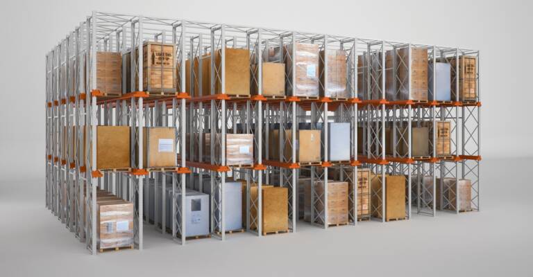 Gravity flow pallet racking